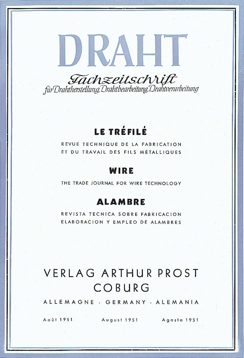 WIRE-Ausgabe-1-im-Jahr-1951-noch-mit-weiteren-Sprachen-und-unter-dem-Logo-der-DRAHT-Copyright-Meisenbach.jpg