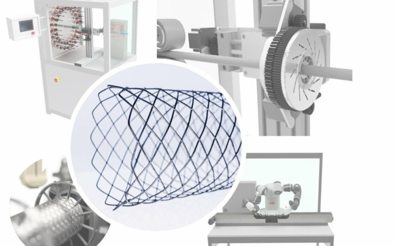 Automated production of wire based stent implants