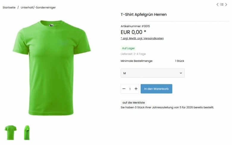 Textilausstattung Bestellsystem